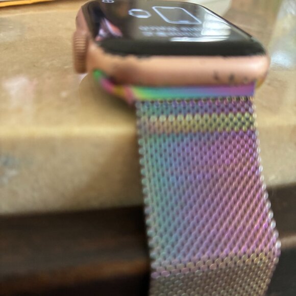 Apple Watch with Rose Gold and Blue Display